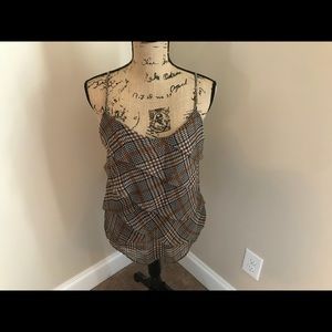 New York & Company ruffle plaid tank